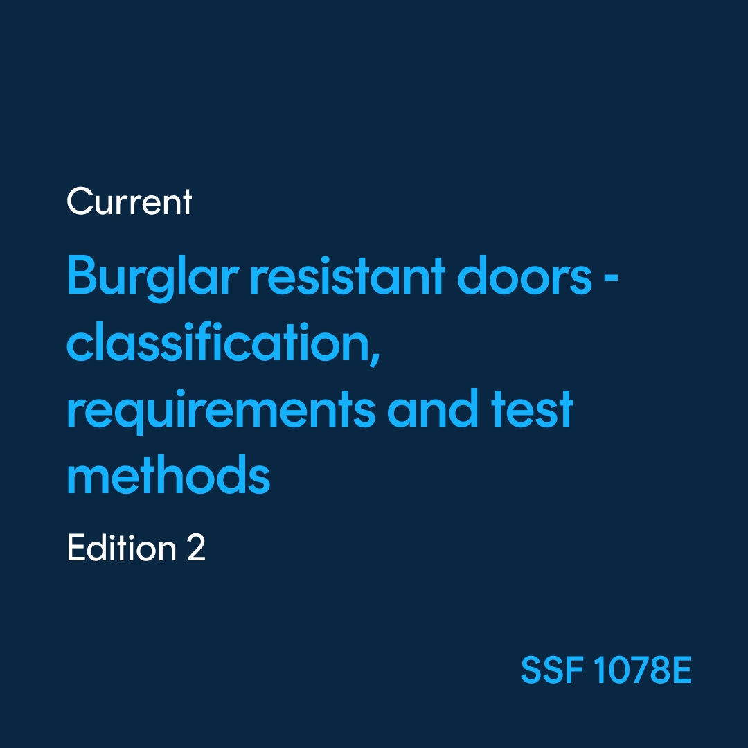 SSF 1078E Burglar resistant doors Classification, requirements and test methods - SSF 1078 ed. 2