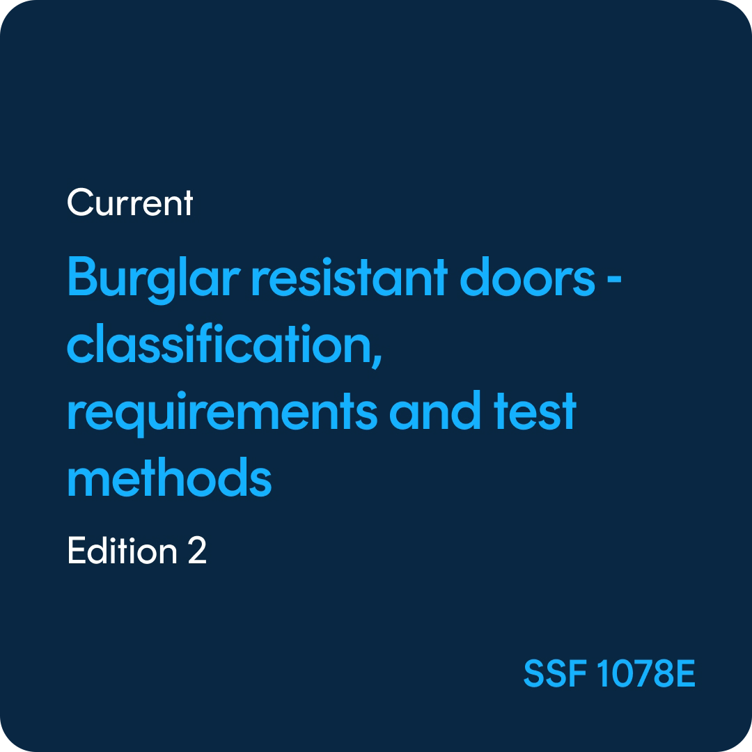 SSF 1078E Burglar resistant doors Classification, requirements and test methods - SSF 1078 ed. 2