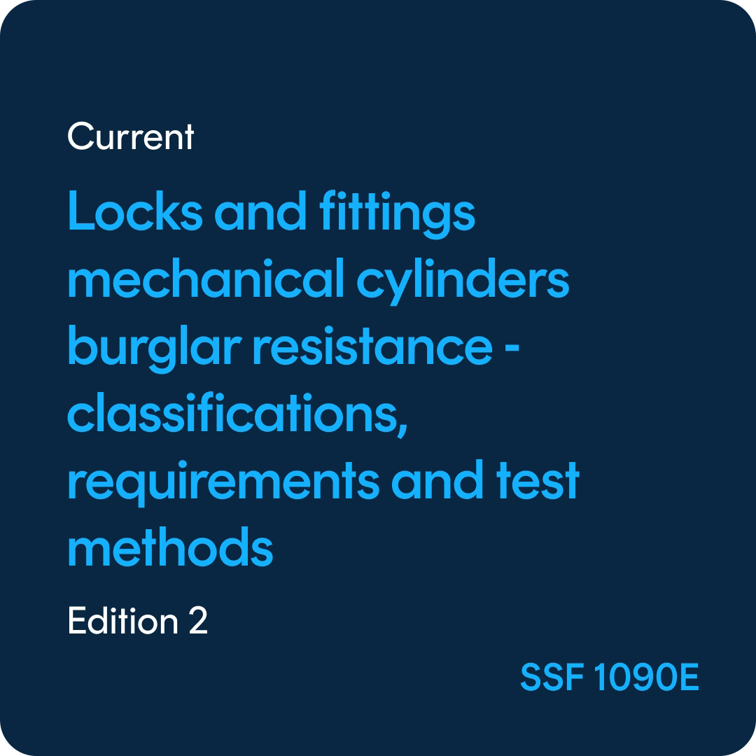 SSF 1090E Mechanical cylinders burglar resistance - SSF 1090 ed. 2