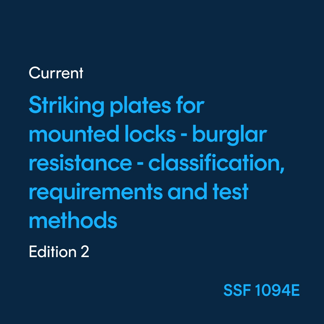 SSF 1094E Striking plates for mounted locks burglar resistance - SSF 1094 ed. 2