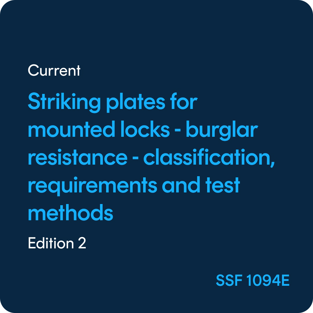 SSF 1094E Striking plates for mounted locks burglar resistance - SSF 1094 ed. 2
